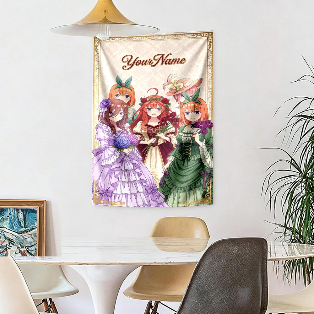 Quintessential Quintuplets Custom Your Name Wall Decor Tapestry Art For Pet Memorial Birthdaywedding Party Backdrop Family Gift
