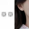 Minimalist 925 Sterling Silver Square Cut Cubic Zirconia Stud Earrings CZ Earrings for Women