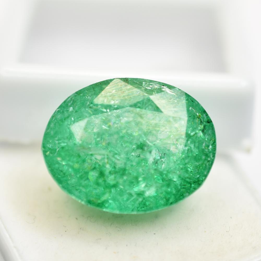 PRICOUSE Green Emerald 22.50 Ct Oval Cut NATURAL Certified Loose Gemstone