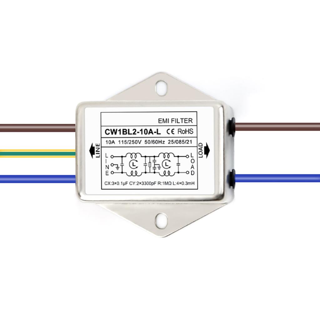 Filter Single Phase 250V Electromagnetic Interferences Suppressors for Continuous and Intermittent Pulse Disturbances