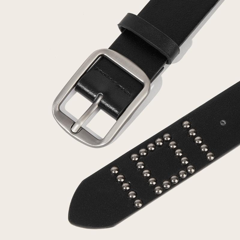 Original Punk Style Rivets Belt Unique Metal Studs for Fashion Statements in Jeans Wear with Comfortable  PU Belt