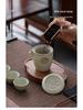 Compact Ru Kiln Travel Tea Set: Portable Quick-Brew Teapot & Teacups for One