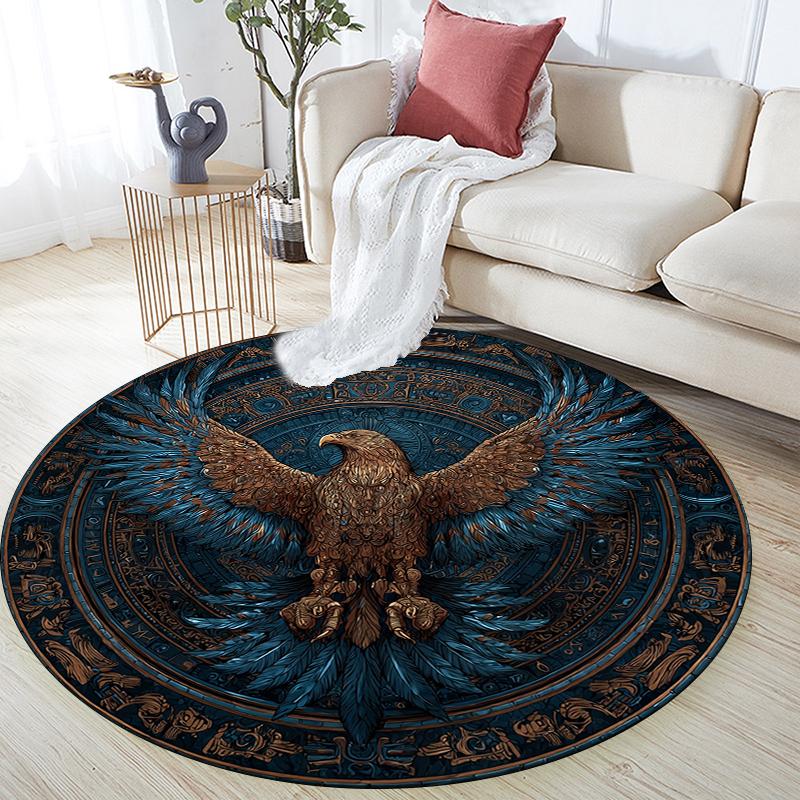 Viking Art pattern round rug,Carpet Rug for Living Room Bedroom Sofa Playroom Decor,Non-slip Floor Mat,Holiday Gifts and Birthday Gifts.