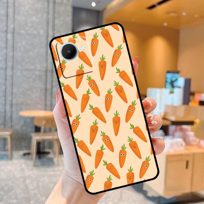 Carrot Vegetable Food Case For Realme C55 C33 C31 C35 C30 C11 C15 C25s C21Y GT Neo 5 3T 2T 8 9 10 11 Pro Plus