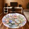 1PC Flowers Bucket Office Round Area Rug, Under Office Chairs Bedroom Living Room Home Decor, Carpet for Office -1110024