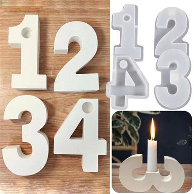 DIY Number Silicone Molds for Holders Casting Craft