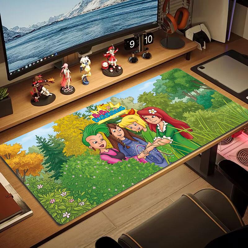 Bibi Blocksberg Adventure Large Size Mouse Pad Large Gaming Table Cushion Nonslip Laptop Tablet Big Mousepad Xxl Mat Mini Pc Playmat With Lock Edge