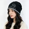 Womens Winter Knit Beanie Hat Warm Fleece Lined Ear Cover Adjustable-Free Foldable Acrylic Cap Cold Weather