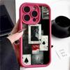 Ace of Spades Pattern Silicone Soft Case For iPhone 16 Pro Max 15 Plus 14 13 Pro 12 11 XS XR 8 7 Lens Protection Shockproof TPU Matte Phone Cover