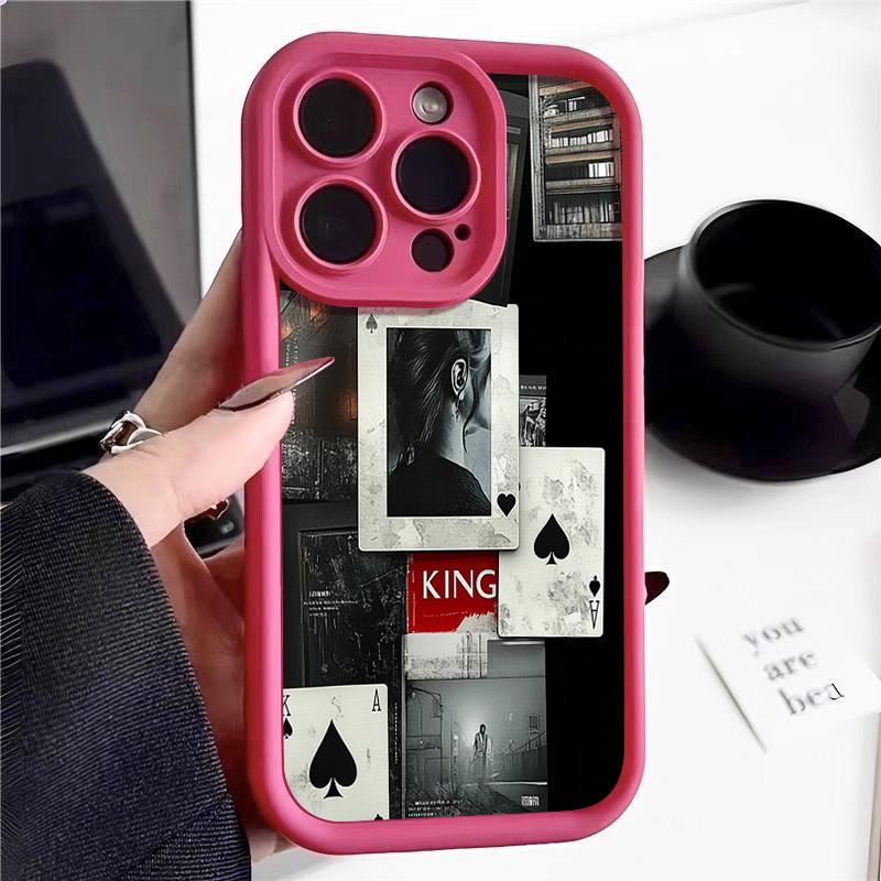 Мягкий силиконовый чехол с рисунком туза пик для iPhone 16 Pro Max 15 Plus 14 13 Pro 12 — фото 15