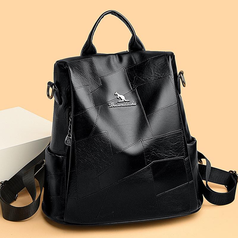 Mochila para mujer, de gran capacidad, de piel suave, para el hombro, para estudiantes, mochila de viaje