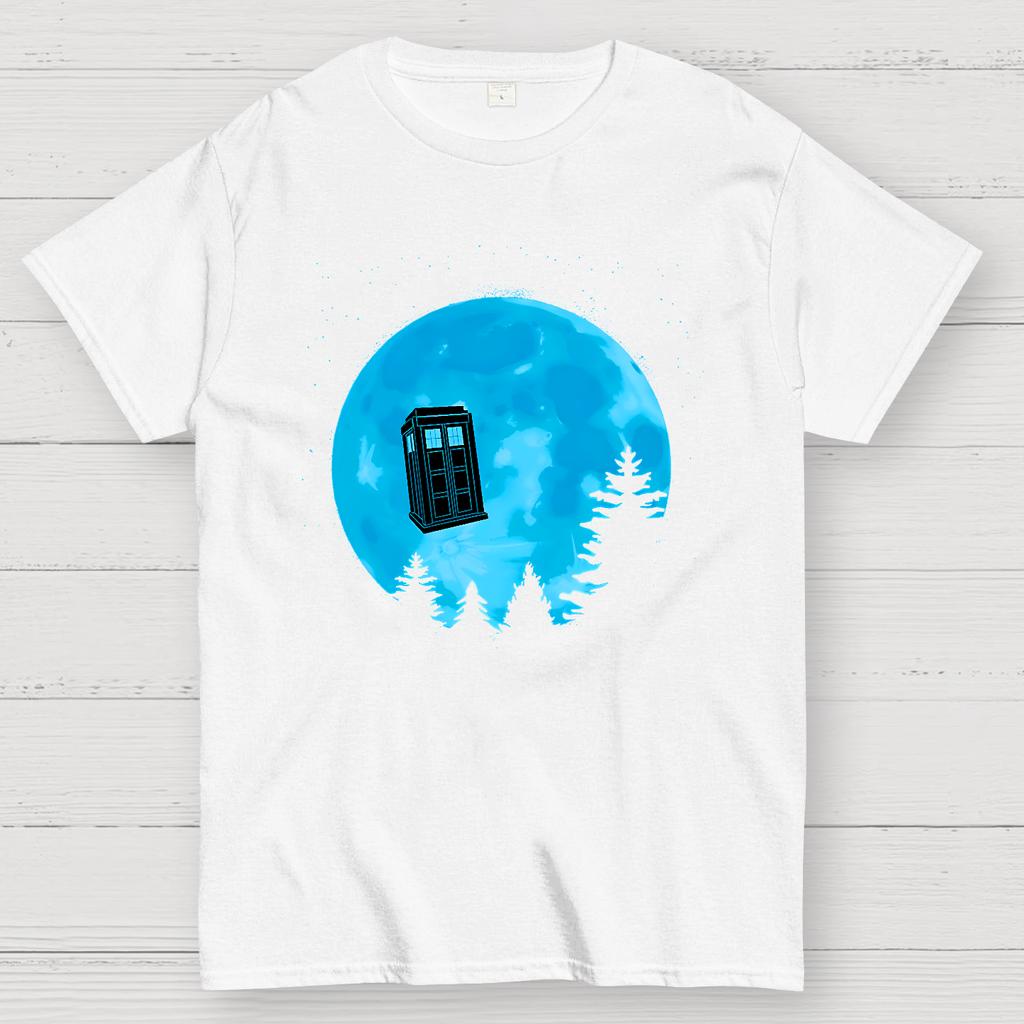 Tardis and Moon Cotton Summer Casual Cool Loose T-Shirt