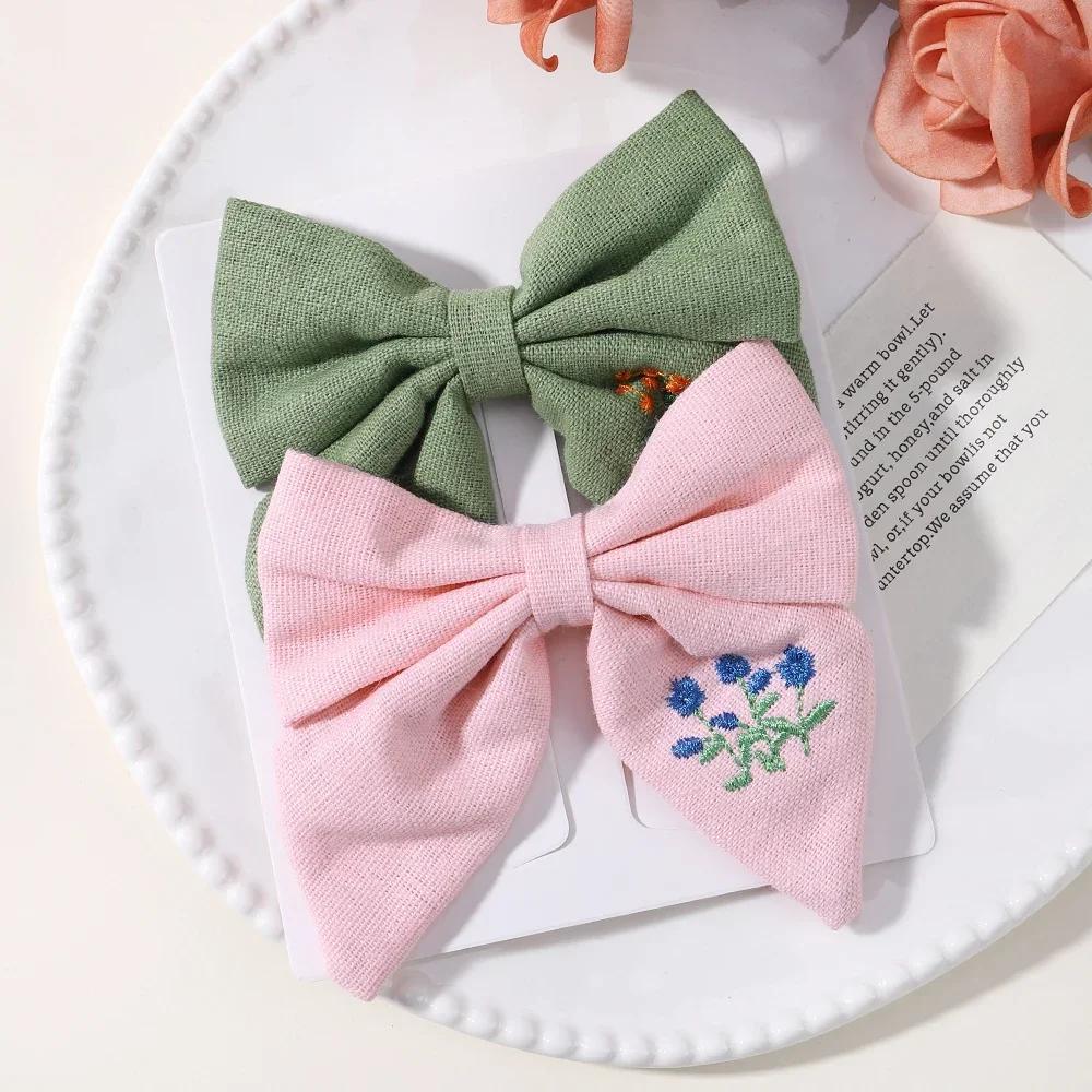 RAINBOW BOWS 2PCS/Lot Grosgrain Ribbon Hair Bows Boutique Hair Clip for Girls Hairgrips New Headwear Kids Hair Accessories Gift