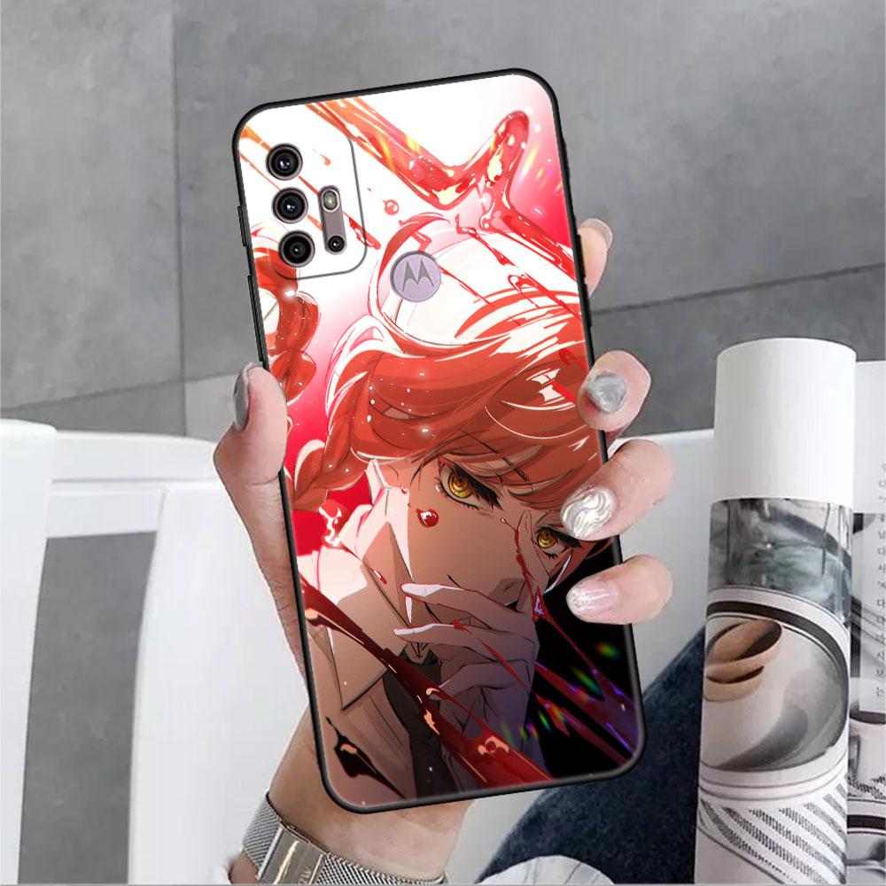 Case For Motorola G60 G30 G22 Edge 20 Lite G31 One Fusion G9 G8 G60s G51 G71 G52 G200 G50 Soft Phone Cover Chainsaw Man Makima