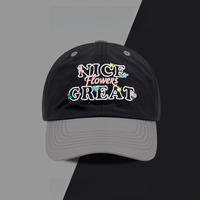 Small Fresh Dopamine Contrasting Letters Embroidery Baseball Hat Men'S And Women'S Caps Show Face Small Sun Protection