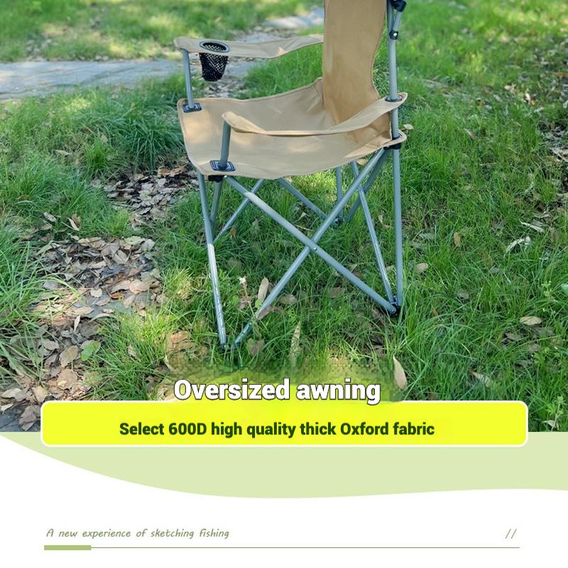 Outdoor folding sunshade chair leisure backrest with armrests fishing camping picnic director chair portable fishing chair