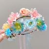 1PC Flower Headband Led Lights Hair Hoop Double-Sided Silk Floral Crown for Women Hair Headband Glowing Garland Light Up