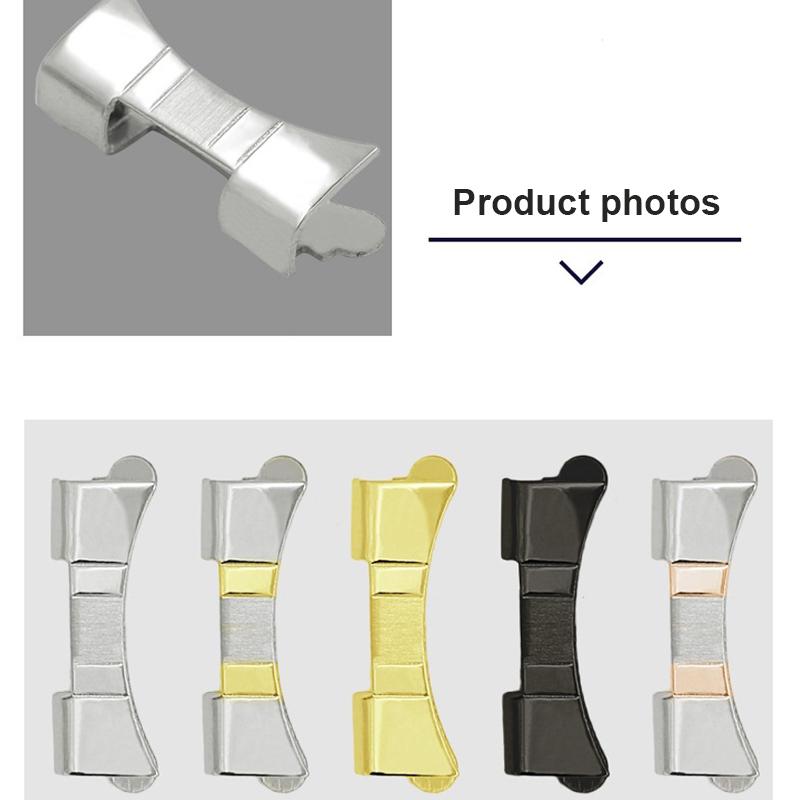 Metal Watch Accessories Arc Elbow Connector 14mm 15 16 17 18 19 20 21 22 23 24mm Strap Replacement Accessories