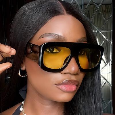New Square Large Frame Summer Sunglasses UV400 Protection Trendy Fashion Women Eyewear Personalized Sun Glasses