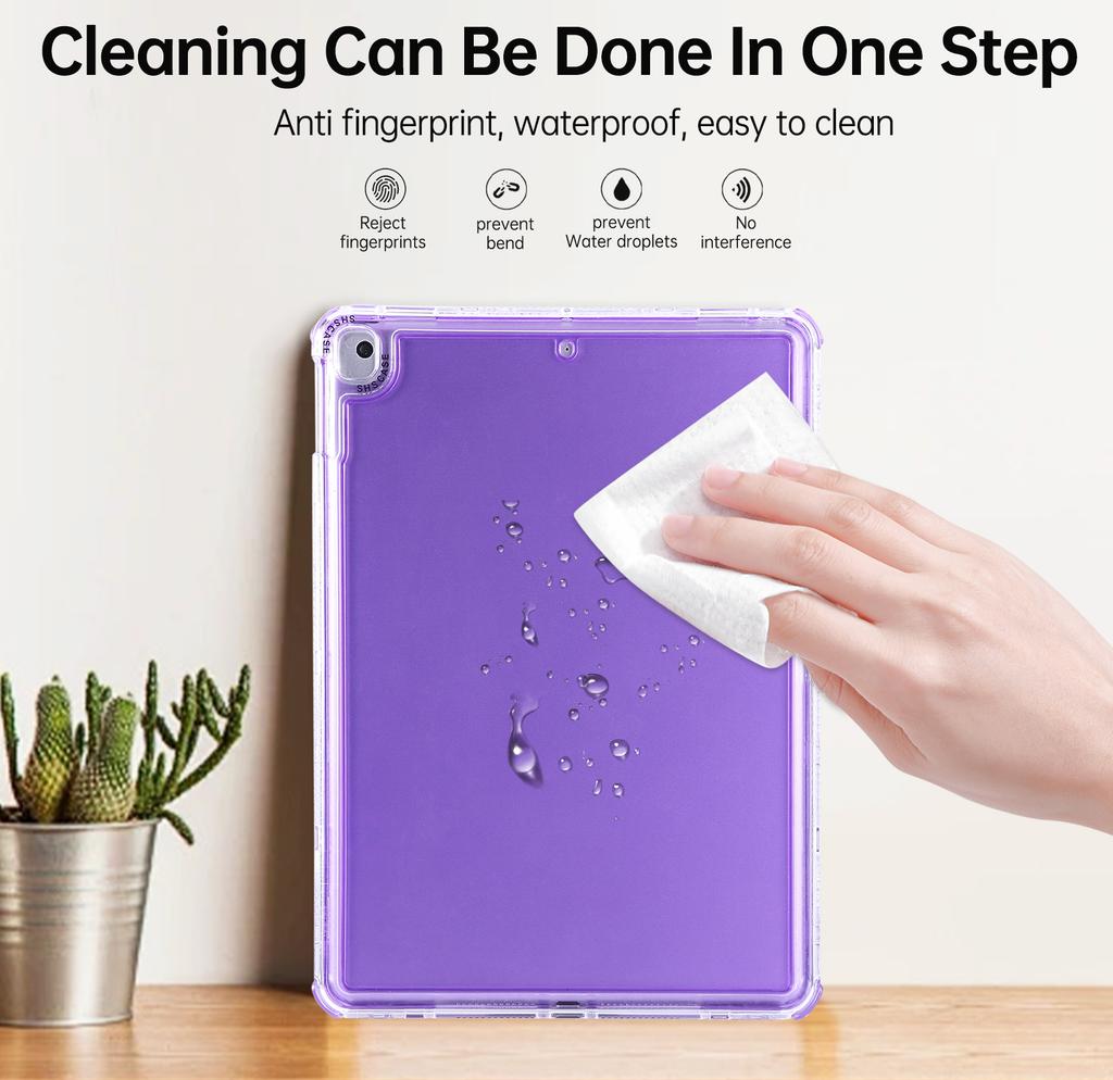 Clear Case for iPad 10.2 (2021)/(2020)/(2019)/Air 10.5 inch (2019) 3 in 1 PC + TPU Shockproof Tablet Cover
