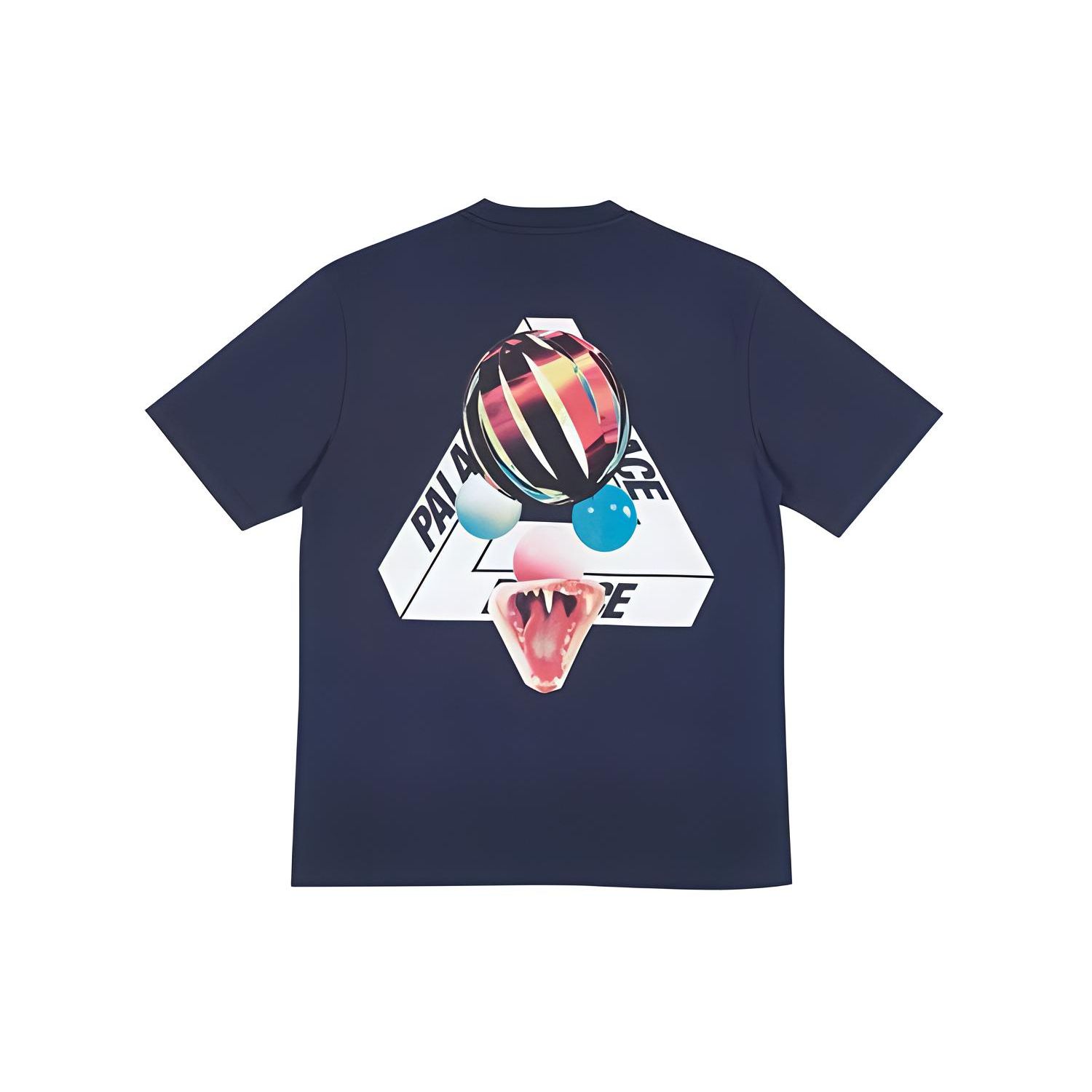 Palace Футболка Sans Ferg с логотипом Cobra Cat Tooth и коротким рукавом унисекс, темно-синие футболки P14TS097 S