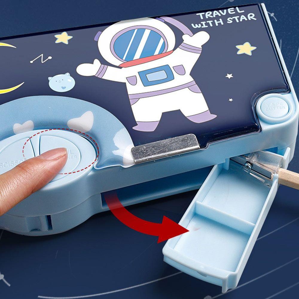 With Pencil Sharpener Pencil Case Double Layer Stationery Organizer Pencil Box  For Boys/Girls