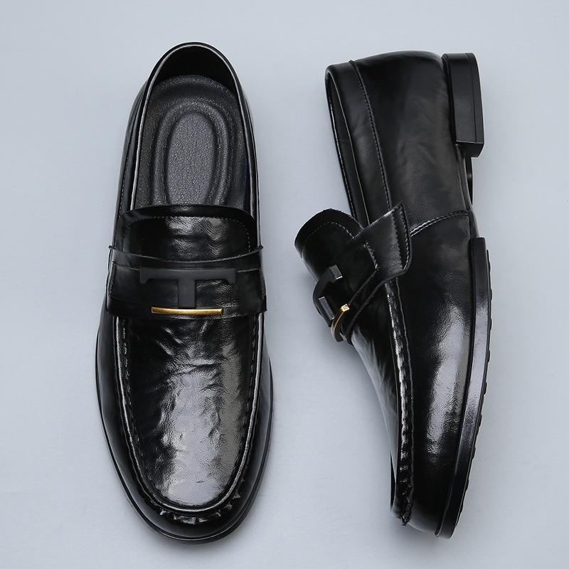 Men's Shoes Autumn Breathable New Leather Beanie Shoes British Business Dress Men's Casual Leather Shoes