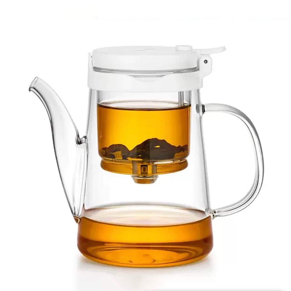 Bonston-Elegant Teapot with Insulation Separation, Bubble Tea Cup, Heat-Resistant Glass Teapot, Simple Filter Tea Cup