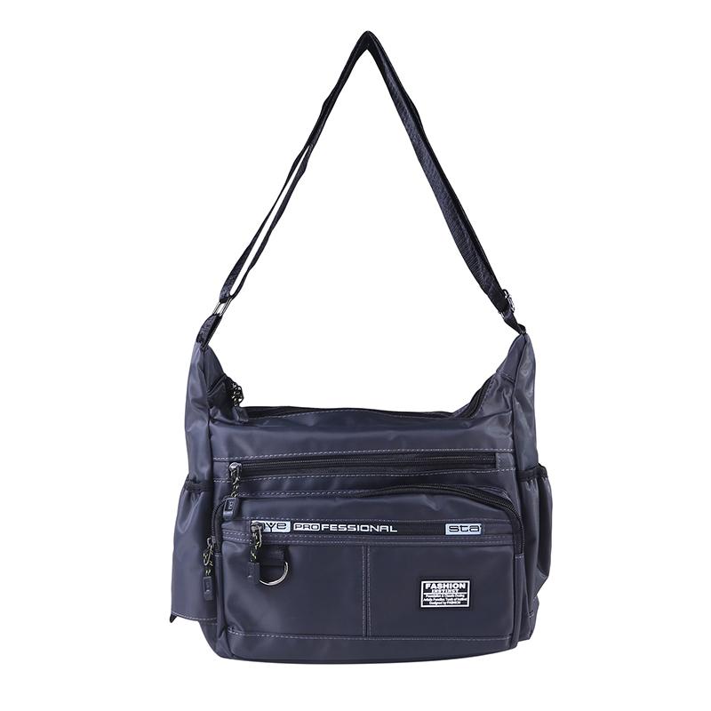 

Men s Crossbody Bags Large Capacity Male s Single Shoulder Waterproof And Wear-resistant Multiple Pockets For Business Leisure серый