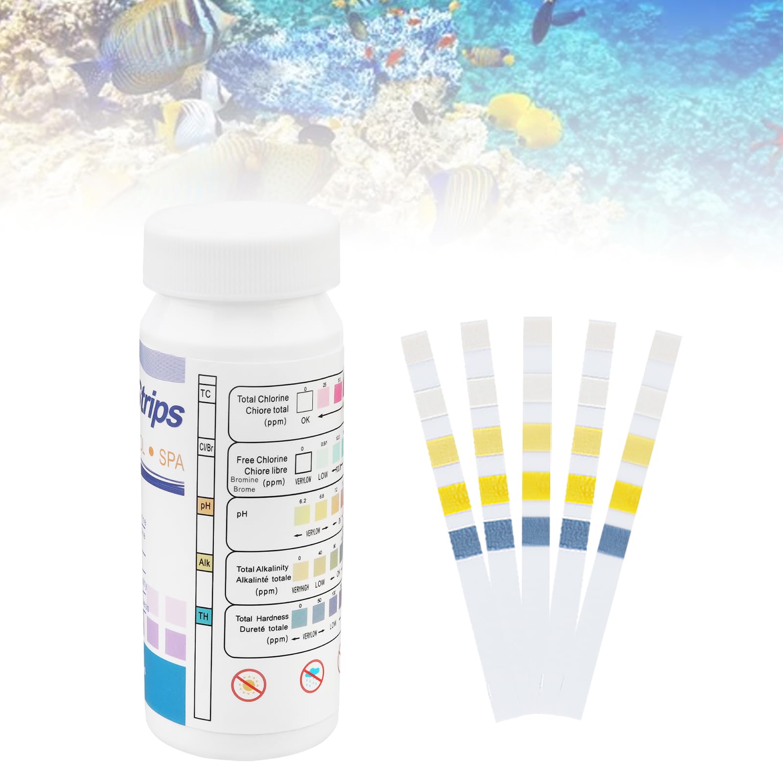 

Smgda Water Quality Test Kit with pH Test Papers for Hot and Aquariums Measures Total Free Total Total and pH Values Test 5-in-1 Pools, Spas, Springs,
