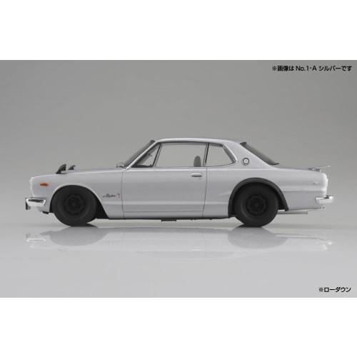 Aoshima Bunka Kyozai (AOSHIMA) 1/24 Scale Rakupla Snap Car Series KPGC10 Skyline HT 2000GT-R 1970 Red Pre-Colored Plastic Model Kit 01-RE