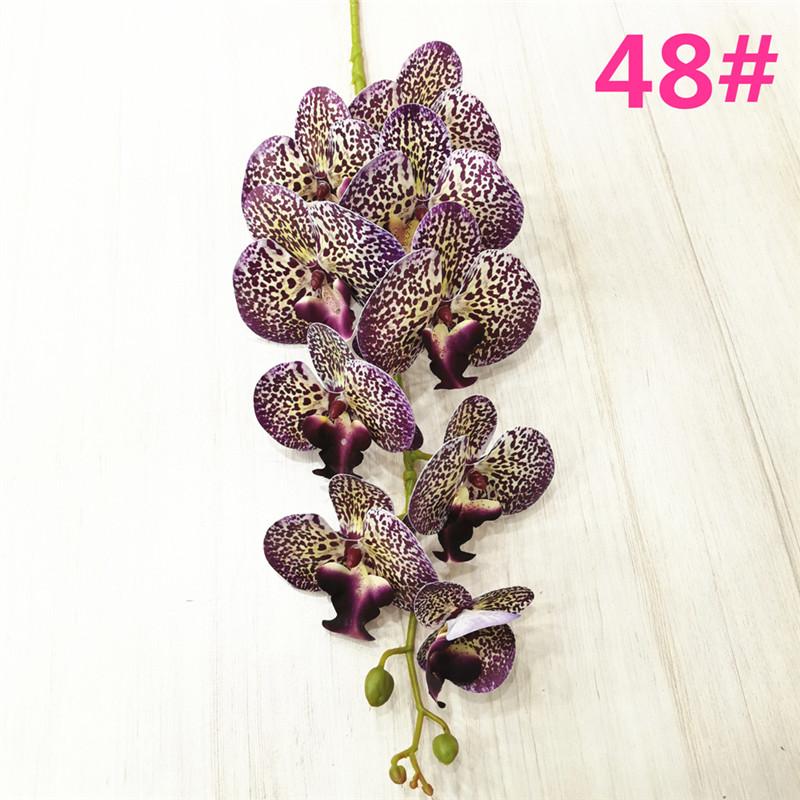 One Latex Butterfly Orchid Flowers 9 Heads Real Touch Good Quality Artificial Phalaenopsis Orchid