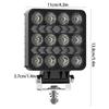 LED Light Bar Square 12 Beads Truck Flood Beam Light Waterproof Vehicle Accessories High Brightness Driving Fog Lights For Truck