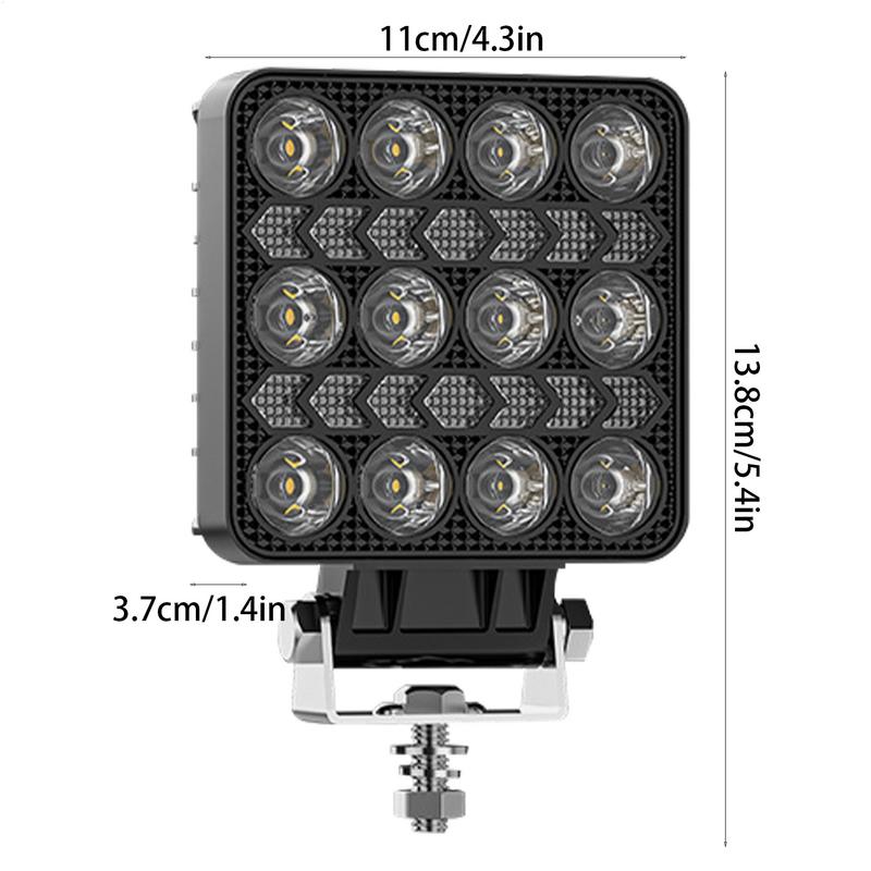 LED Light Bar Square 12 Beads Truck Flood Beam Light Waterproof Vehicle Accessories High Brightness Driving Fog Lights For Truck