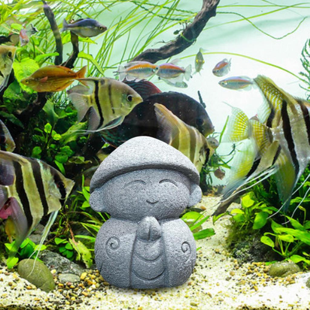 Zen Buddha Sculpture Creative Fish Tank Ornament Resin Figurine Aquarium Decor for Room Bedroom Landscape Fountain Outdoors