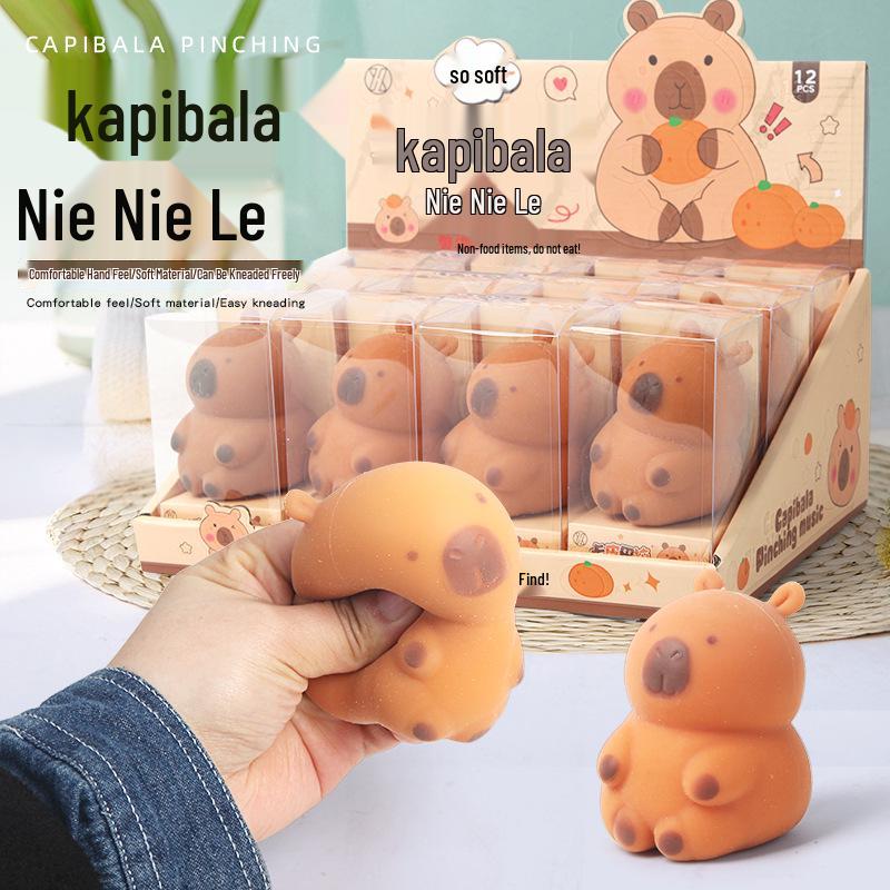 

Capybara Squeeze Toy - Large Derpy Guinea Pig Shape, TPR Plush for Kids Single Pack