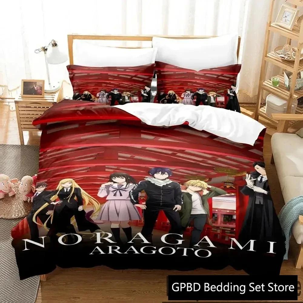 

3D Print Anime Noragami Bedding Set Duvet Cover Bed Set Quilt Cover Pillowcase Comforter King Queen Size Boys Adult Bedding Set 70x133cm 2pcs
