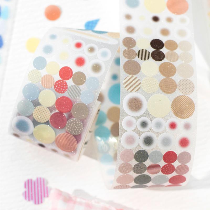 Flash Sand PET Die-cutting Tape Creative Decoration Masking Collage Tape for Planner Scrapbooking Material Adhesive PET Tape