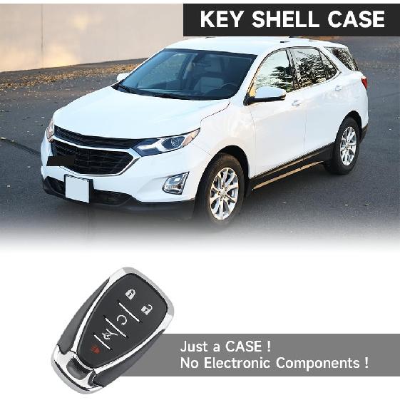 Key Fob Cover Shell Case Replacement 5 Buttons Key Fob Remote Control Shell Case - Compatible for Chevrolet Equinox 2018- for Chevrolet Blazer - -