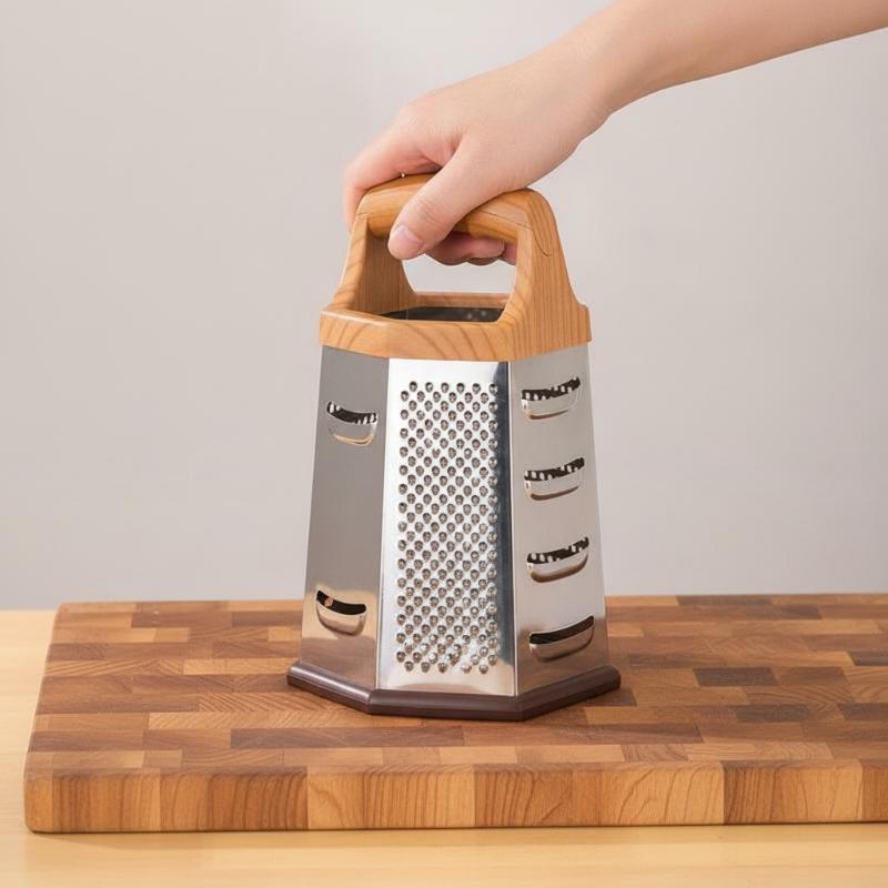 6 In 1 Stainless Steel Food Grater Slicer Portable Multi-Functional Kitchen Tool for Home Cooking Outdoor Camping BBQ Food Prep