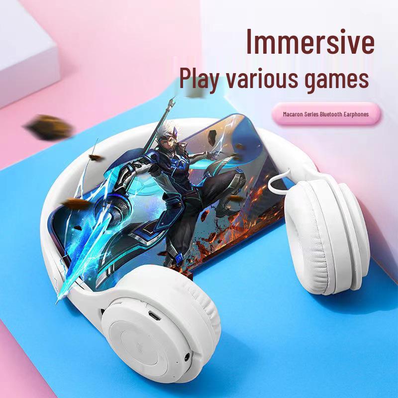 Y08 Over-Ear Bluetooth Headphones, Macaron Folding Design