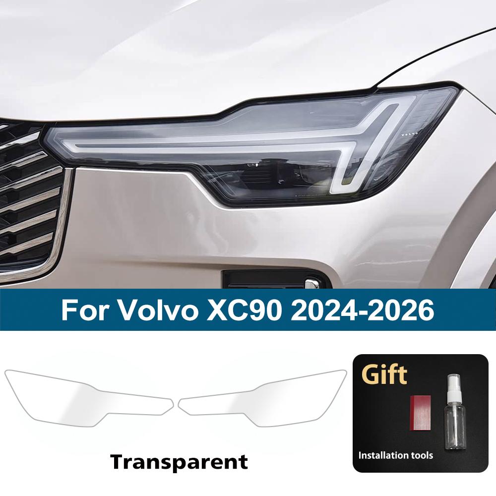 Premium High-Gloss Smoke Black TPU Car Headlight Protection Film for Volvo XC90 2016-2026 Pre-Cut PPF Anti-Scratch Vinyl Film