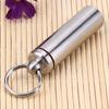 Stainless Steel  Bottle with Keychain  Storage Box Waterproof Portable for Outdoor Camping Survival