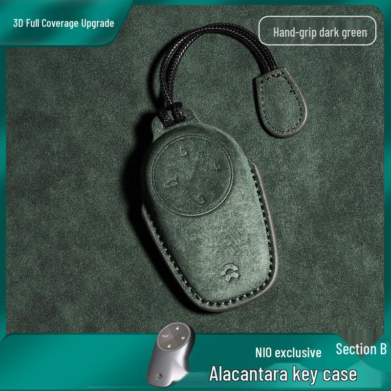 Nio Schlüsselhülle: Kompatibel mit ET5, ET7, ES6, ES7, ES8, EC6 - Nubuk Auto Schlüsselhülle mit Schnalle