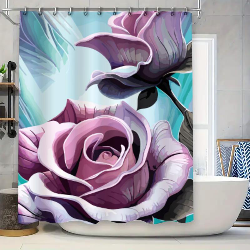 

Bath Shower Curtain Waterproof Bathroom Decor Aqua Blue 3D Print Home Decoration Water Resistant Shower Curtain (Green) 90x180cm