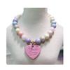Heart Pendant Pet Pearl Collar Colorful Beads Dog Necklace Cat Collar Puppy Accessories Dog Chain Chihuahua Pet Wedding Jewelry