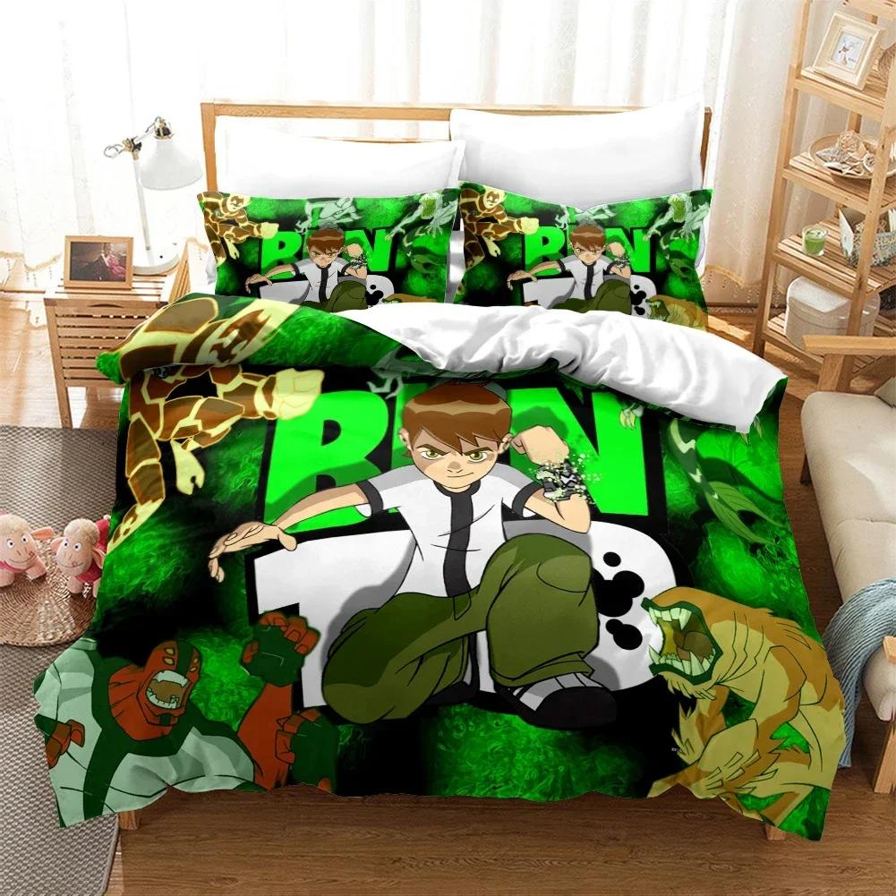 3D Ben Alien Force 10 Comfortable Duvet Quilt Cover Pillowcase Bedding Set Children Bedroom Decoration Home Textile