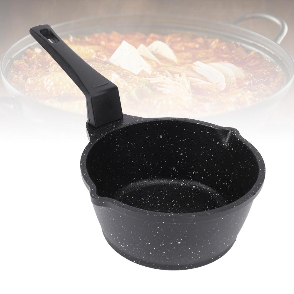Pink and Beige Black Hot Oil Pan Anti-Stick Butter Warmer Pot Home Kitchen Restaurant