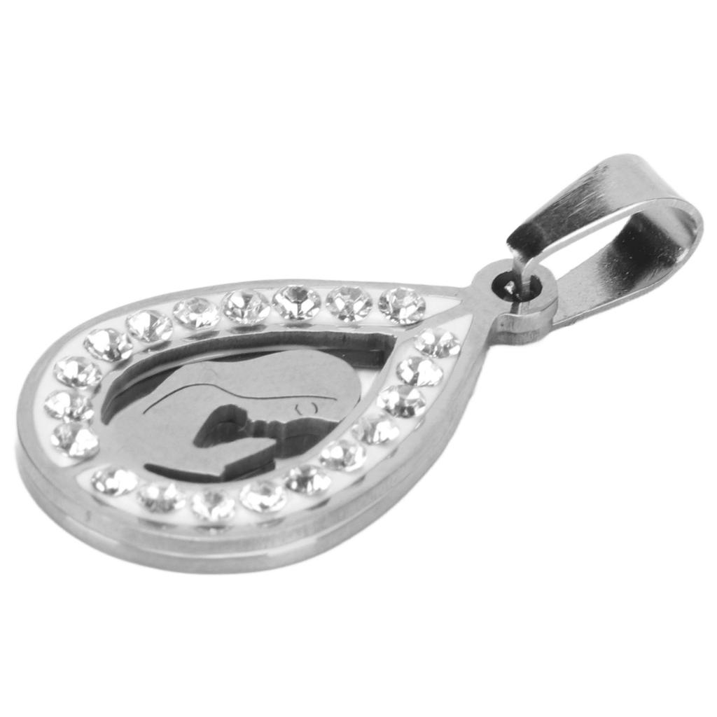 Virgin Mary Pendant Exquisite Color Steel Mother of God Pendant for Women Christian