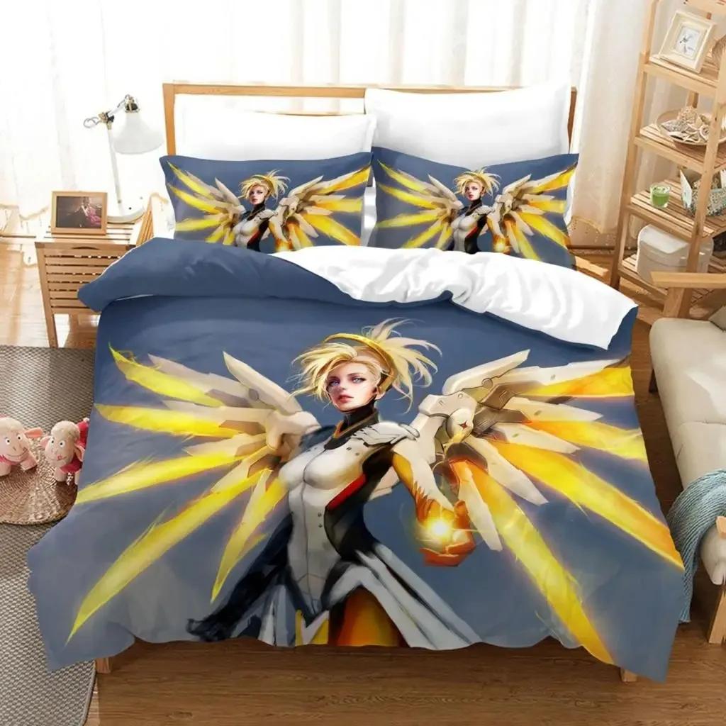 3D Print Anime Overwatch Widowmaker Printed Bed Set Duvet Cover Pillowcase Bedding Set Linen Sheet Quilt Cover Full Queen Size